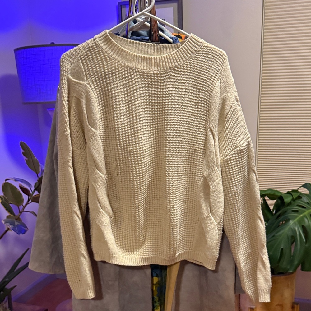 SO Women's Cream Crew Neck Sweater